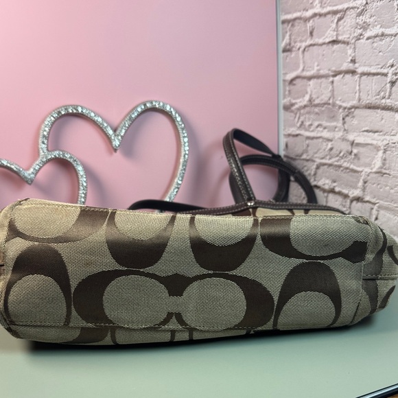 Coach Tan and Brown Signature Tote - Picture 3 of 3